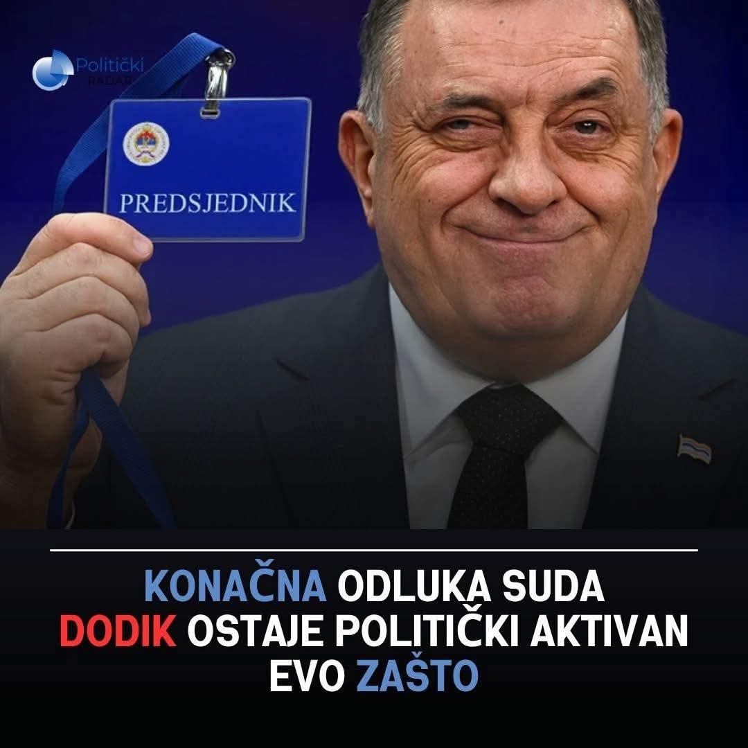 PRESUDA SUDA BiH: Dodik ostaje na ฤelu SNSD-a uprkos zabrani javnog djelovanja